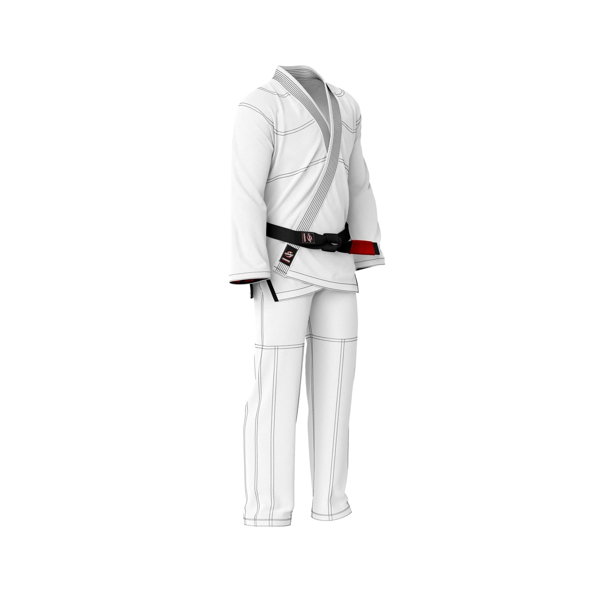 Summo Basic White with Black Thread Brazilian Jiu Jitsu GI (BJJ GI) - Image 3