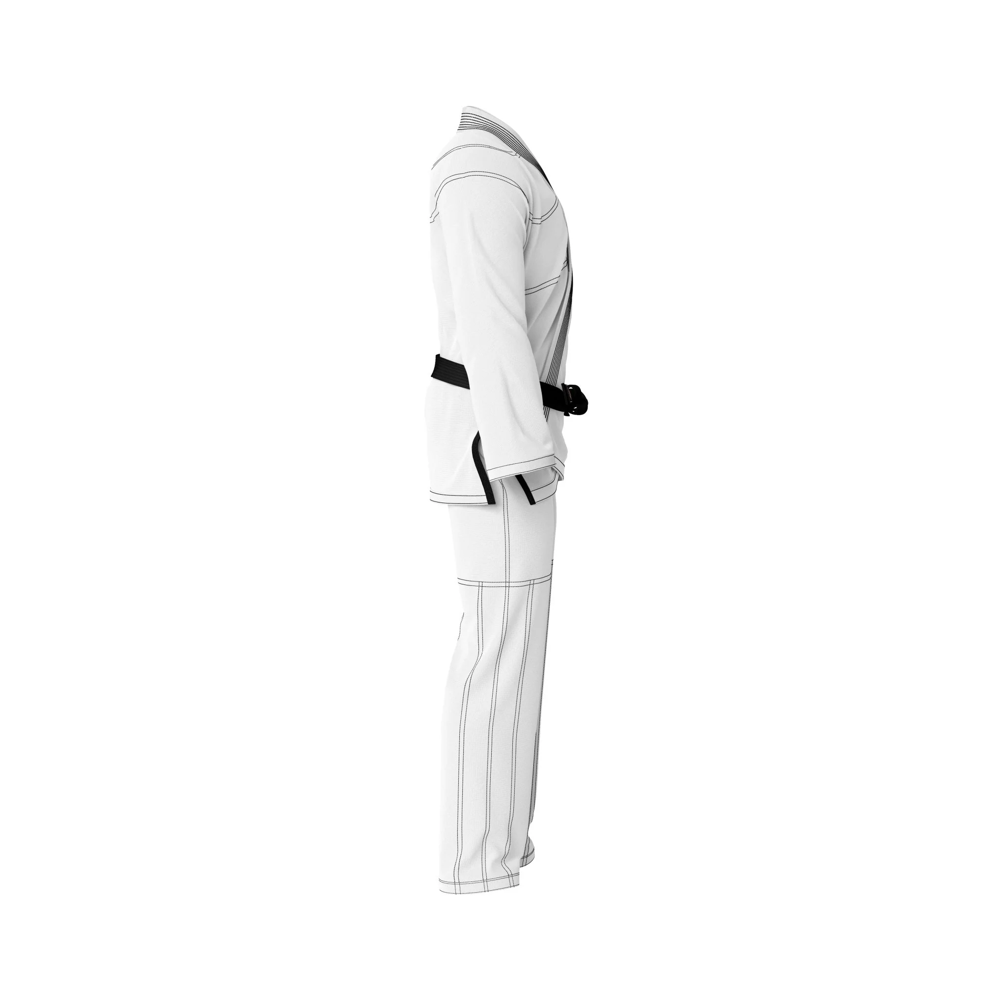 Summo Basic White with Black Thread Brazilian Jiu Jitsu GI (BJJ GI) - Image 4